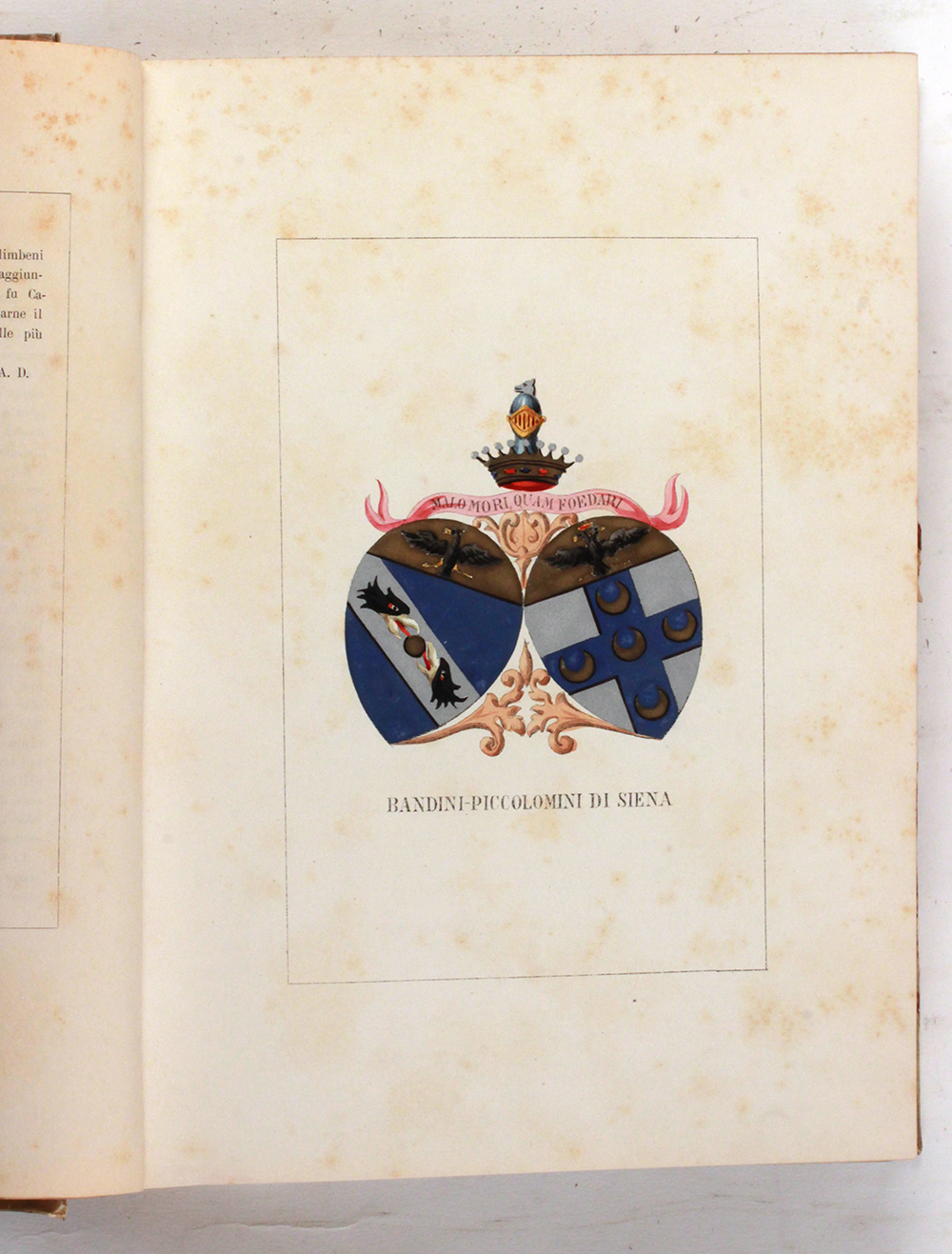 DILIGENTI ULISSE. Storia genealogica delle famiglie illustri italiane. Primo volume. Firenze, Ulisse Diligenti editore, s.d. (post 1903).