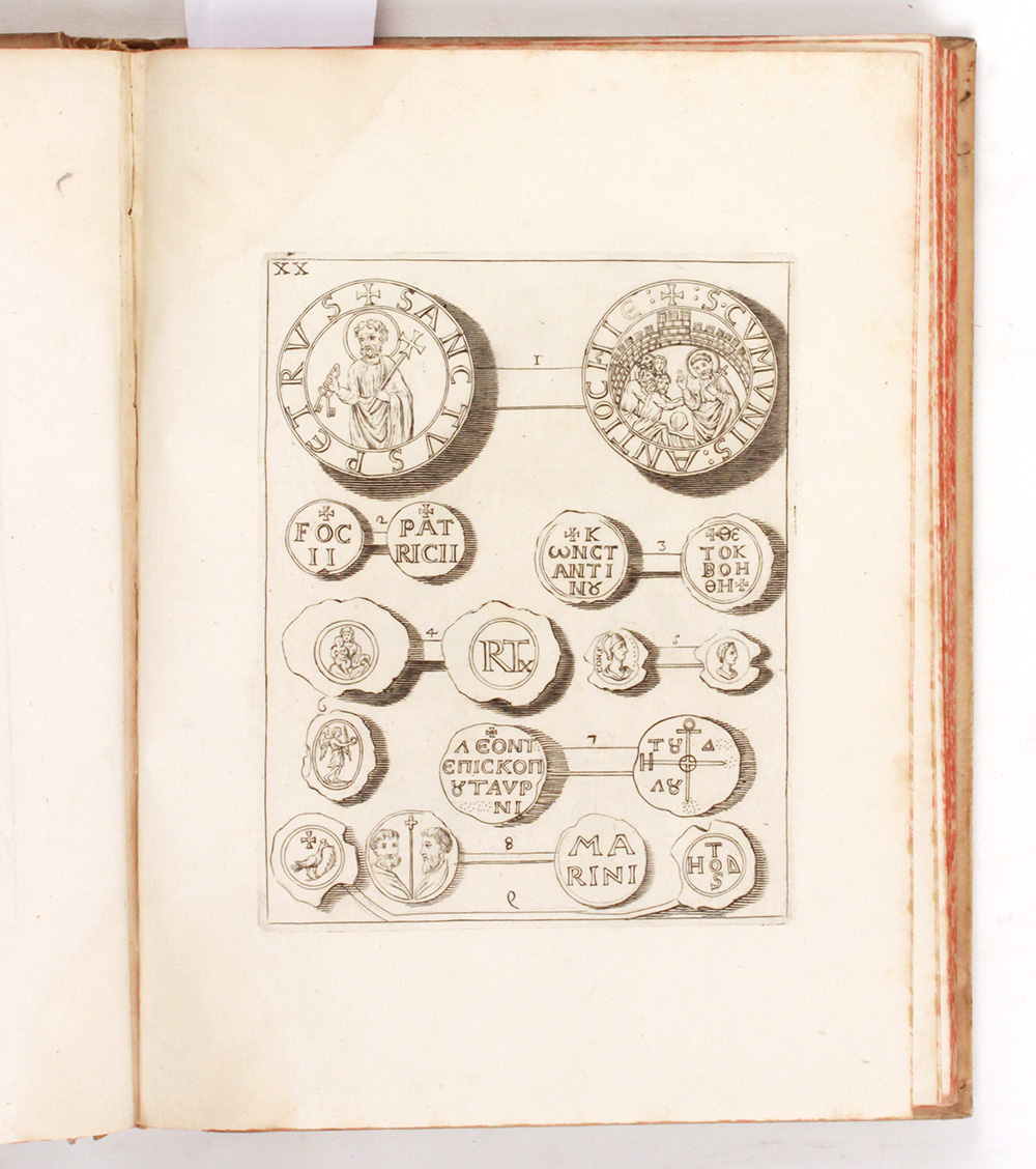 FICORONI DE, F. I piombi antichi. Opera di Francesco de Ficoroni dedicata alla Santità di nostro Signore Papa Benedetto XIV. In Roma, MDCCXL, nella stamperia di Girolamo Mainardi.