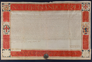 Ferdinando I de' Medici (1587-1609). Grande pergamena policroma
