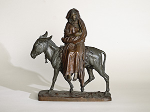 La Fuga in Egitto. Fusione in bronzo a patina policroma della Fuga in Egitto di Jean-Léon Gérôme (1824-1904).