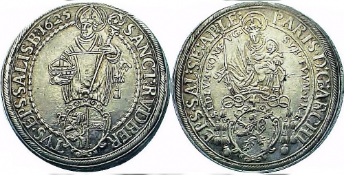 Paris von Lodron 1619-1653 Large Taler 1625.Silver EF foto 1