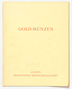 obverse:  HESS, Adolph. Sammlung von Gold-Münzen.
