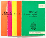 obverse:  SANTAMARIA, P.& P. Lotto di 5 listini di monete e medaglie per collezione: maggio 1964, settembre 1967, 1977, 1983 e 1987.