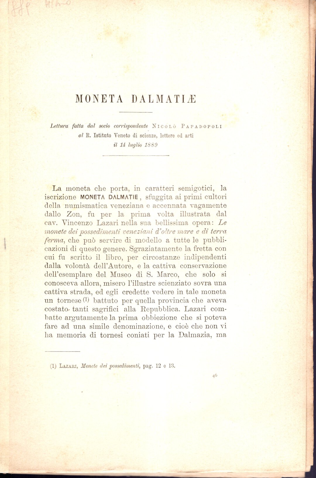 Dritto moneta