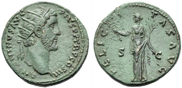 Antonino Pio (138-161), Dupondio, Roma, 140-144 d.C., AE, (g 13,86 ...