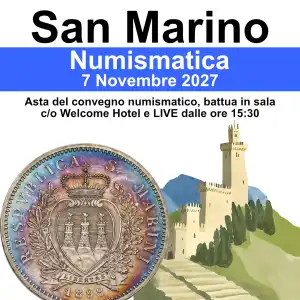 Banner Asta del convegno San Marino Numismatica 2026