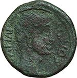 reverse:  Ottaviano con Divos Iulius Bronzo. Italia, ca. 38 a.C.