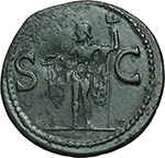 reverse:  Agrippa (deceduto nel 12 d.C.). Asse emesso sotto Caligola, 37-41.