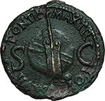 reverse:  Tiberio (14-37 d.C.). Asse, 35-36.