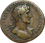 obverse:  Adriano (117-138). Sesterzio, 118 d.C.