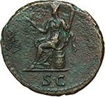 reverse:  Sabina, moglie di Adriano (deceduta nel 137 d.C). Asse.