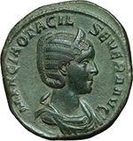 obverse:  Otacilia Severa, moglie di Filippo I (244-249). Sesterzio, 245 d.C.