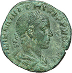 obverse:  Filippo II  (246-249). Sesterzio, 246-249.
