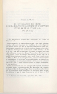 obverse: ALFOLDI Andre, La divination de Cesar dans la politique d Antoine et d  Octavien entre 44 et 40 avant j.C.