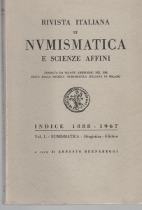 obverse: BERNAREGGI Ernesto,  Indice della R.I.N.: Numismatica 1888 – 1967. 
