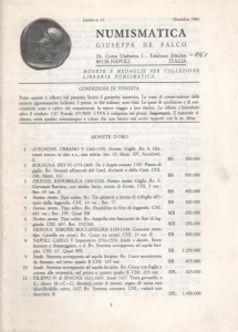 obverse: DE FALCO Giuseppe, Lotto di 5 listini 1983/88