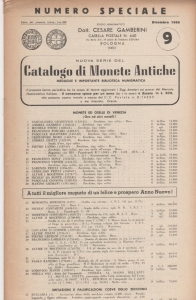 obverse: GAMBERINI Cesare, lotto di due listini a prezzo fisso: n. 9/1958 e 10/1959