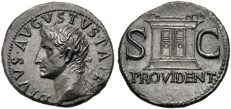 Divus Augustus (Tiberius, 14-37), As, Rome, c. AD 22-30; AE ...
