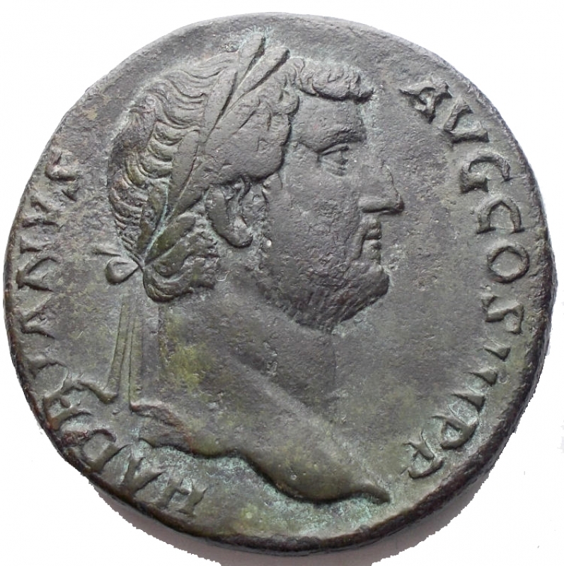 Impero Romano -Adriano (117-138).Sesterzio Ae.D/ HADRIANVS AVG COS III ...