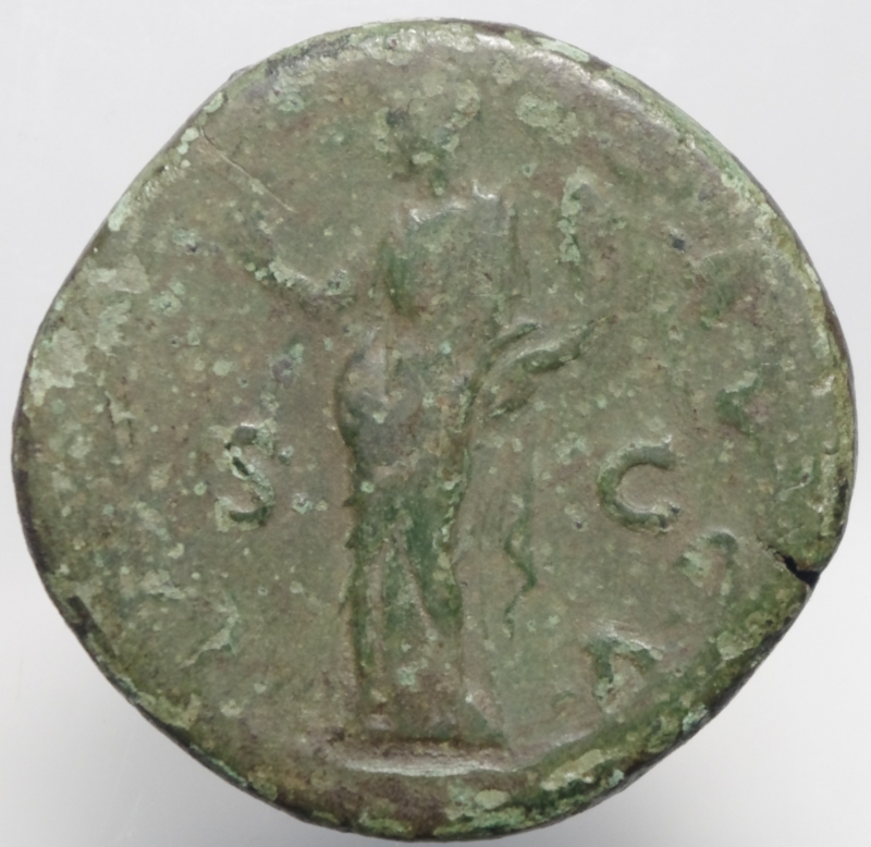 reverse: Impero Romano.Antonino Pio.Sesterzio.D\ Busto verso destra .R\da Classificare.Peso gr.Diametro 33 mm.MB+.