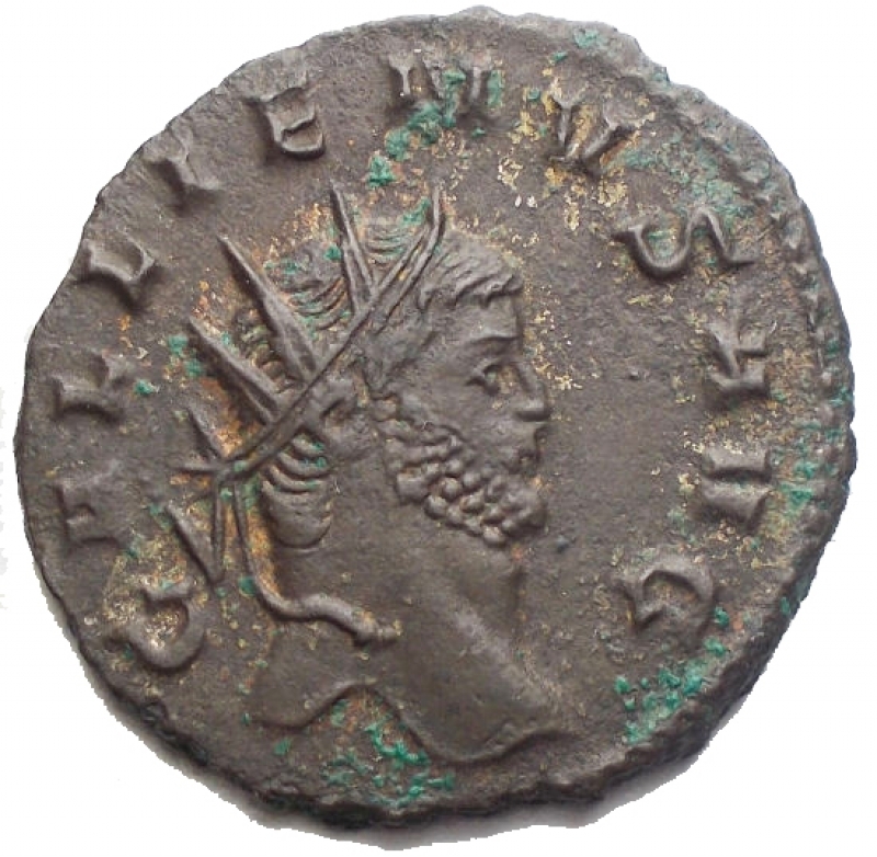 obverse: Impero Romano- Gallieno. 253-268 d.C. Antoniniano.R/ Fortuna redux. Peso gr 3,7. Diametro mm 21,61.qSPL. Patina su argentatura