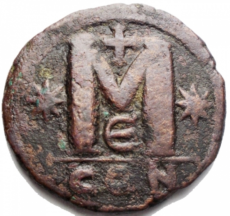 reverse: Bizantini - Anastasio.512/517 d.C.-Follis. Constantinopoli. gr 17,01. mm 33,7.BB