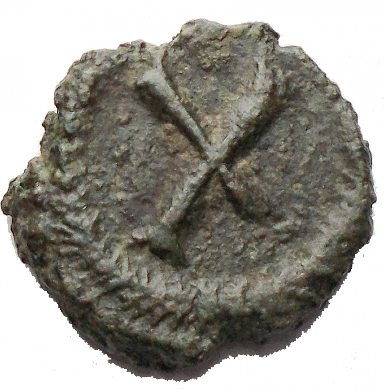reverse: Impero Bizantino - Heraclius 610-641. AE Decanummo. Roma d/ Busto frontale r/ X in corona. 1,78g. mm 12,85. Sear 893, Sommer 11.120. Buon BB+. Patina verde. Raro