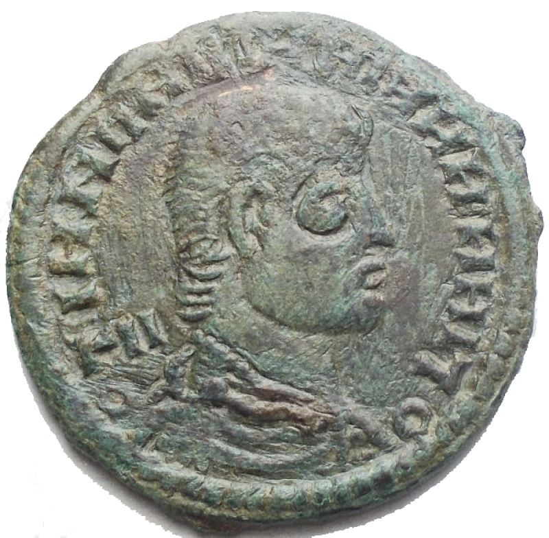 obverse: Monete Barbariche - Interessante imitazione barbarica di bronzetto imperiale. Ae. gr 3,81. mm 21,17. Patina verde