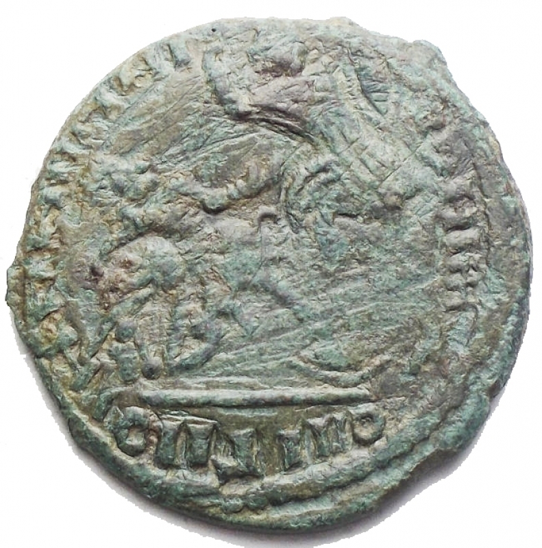 reverse: Monete Barbariche - Interessante imitazione barbarica di bronzetto imperiale. Ae. gr 3,81. mm 21,17. Patina verde