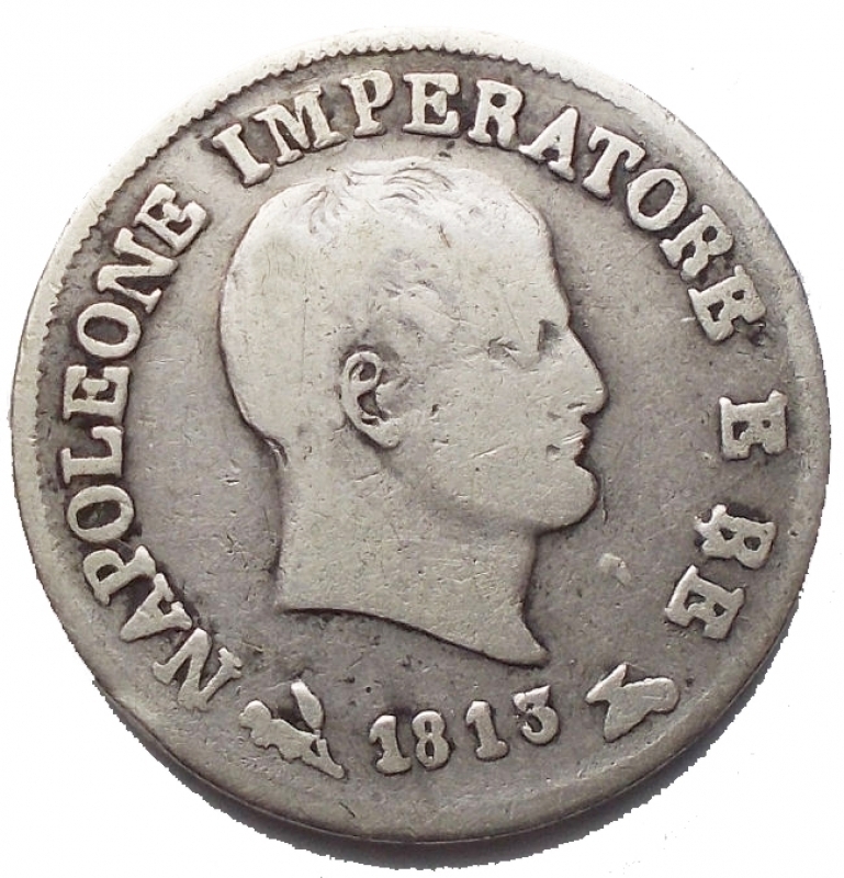 reverse: Zecche Italiane - Bologna. Napoleone I (1805-1814). 10 soldi 1813, B su M. Pag. 62. Mont. 105a. AG. g. 2.39. RRR. qBB.