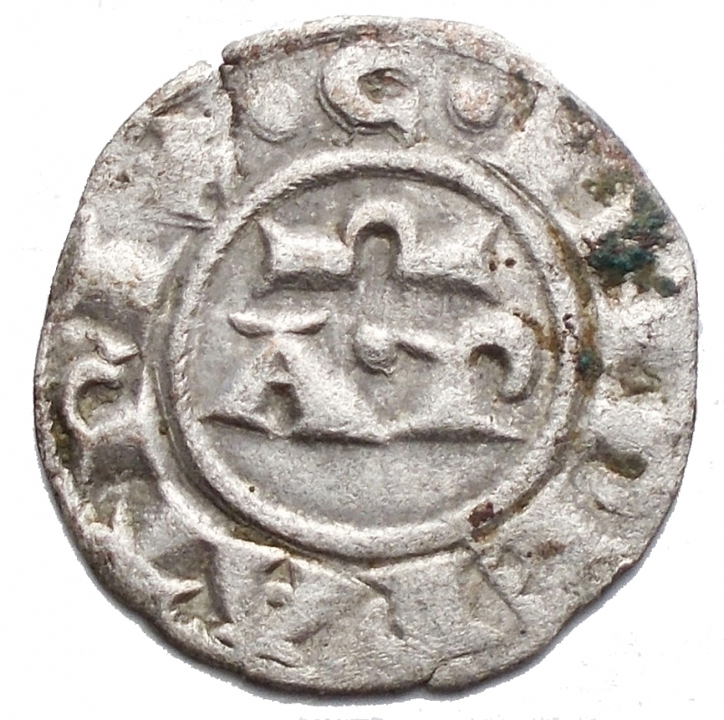 obverse: Zecche Italiane - Brindisi. Enrico VI (1190-1198) Denaro. D/ AP. R/ Croce. Sp. 30. MI. g 0,78. mm 15,6. BB+