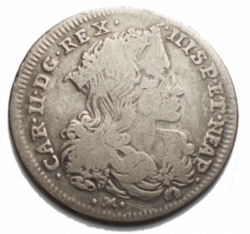 obverse: Zecche Italiane - Napoli.Carlo II, II periodo (1674-1700).Tar 1693.P.R. 20. MIR 300/2.AG.qBB