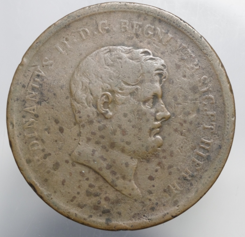 obverse: Zecche Italiane. Napoli. Ferdinando II (1830-1859). 10 tornesi 1851. P.R. 199. NC. AE. BB