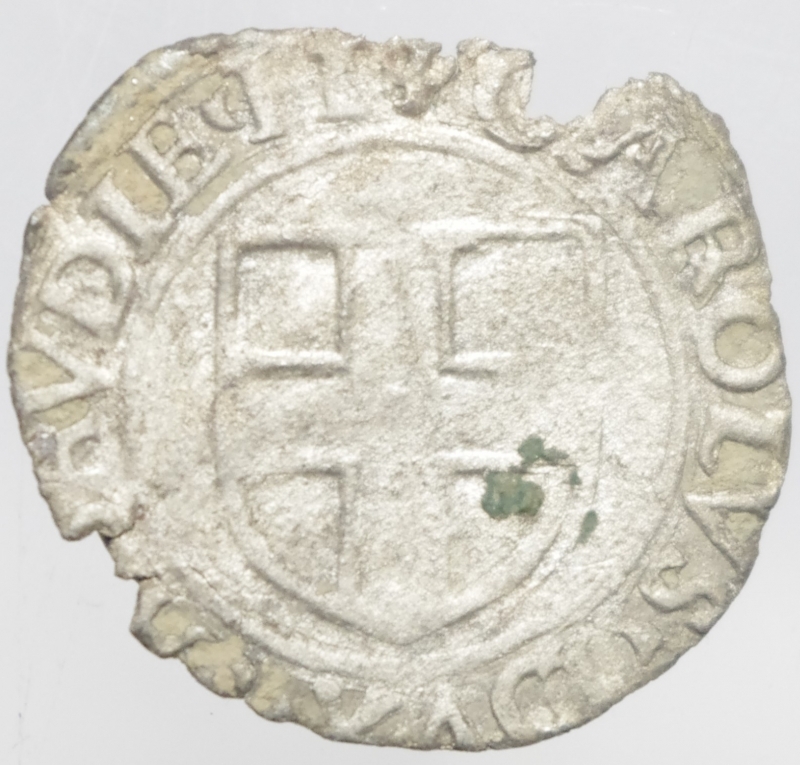 obverse: Casa Savoia. Carlo II (1504-1553). Parpagliola da tre quarti, II tipo. Bourg. MIR 394. B. 341a. MI. g. 1.02 mm. 24.00 R. BB.