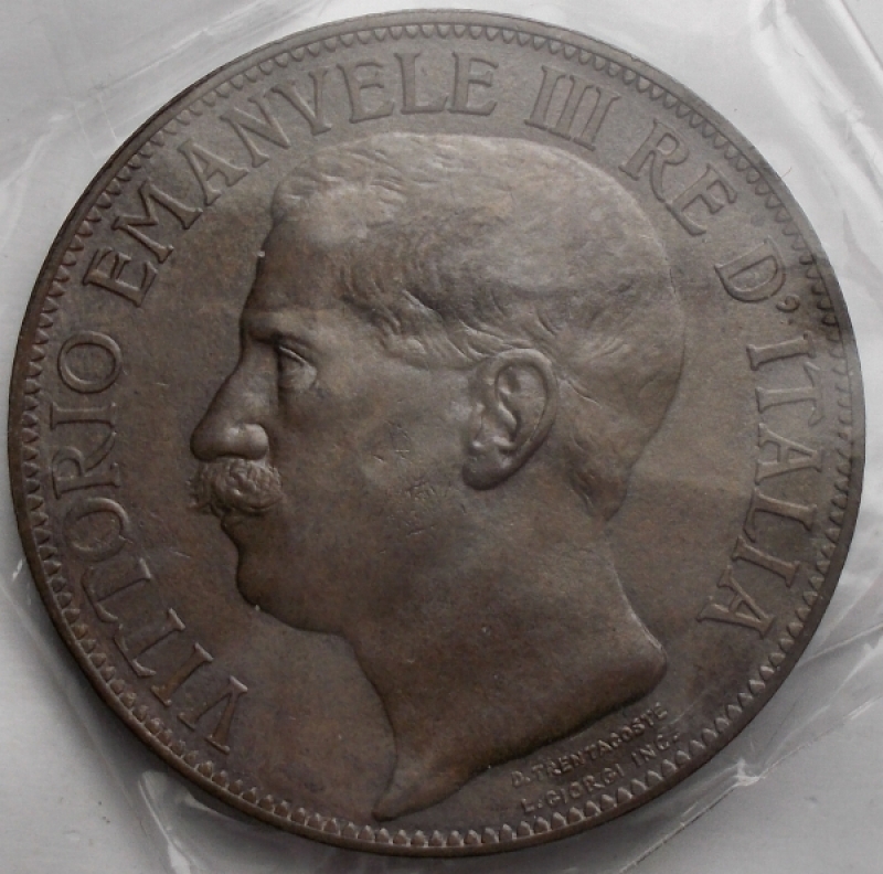 reverse: Casa Savoia - Vittorio Emanuele III.10 Centesimi del Cinquantenario 1911. Pagani 863. peso 10,00 g. Diametro 30 mm.qFDC