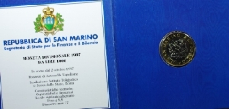 obverse: San Marino. 1000 Lire 1997. Ag. FDC.