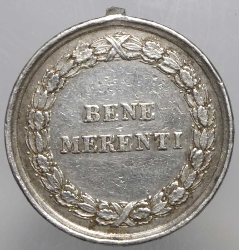 reverse: Medaglie Papali.Pio IX Medaglia BENEMERITI.Peso 9,55 gr.Appicagnolo rotto MB+