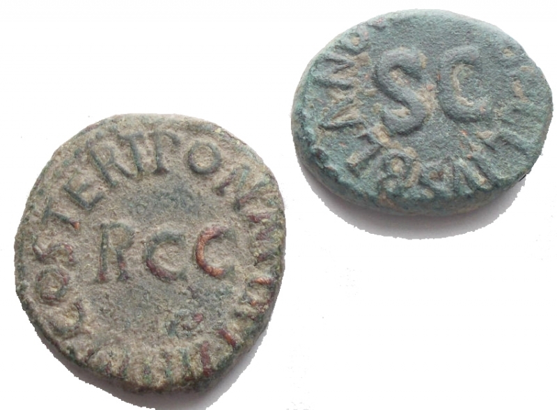 obverse: Lotti - Impero Romano. Augusto e Caligola. Lotto di 2 quadranti