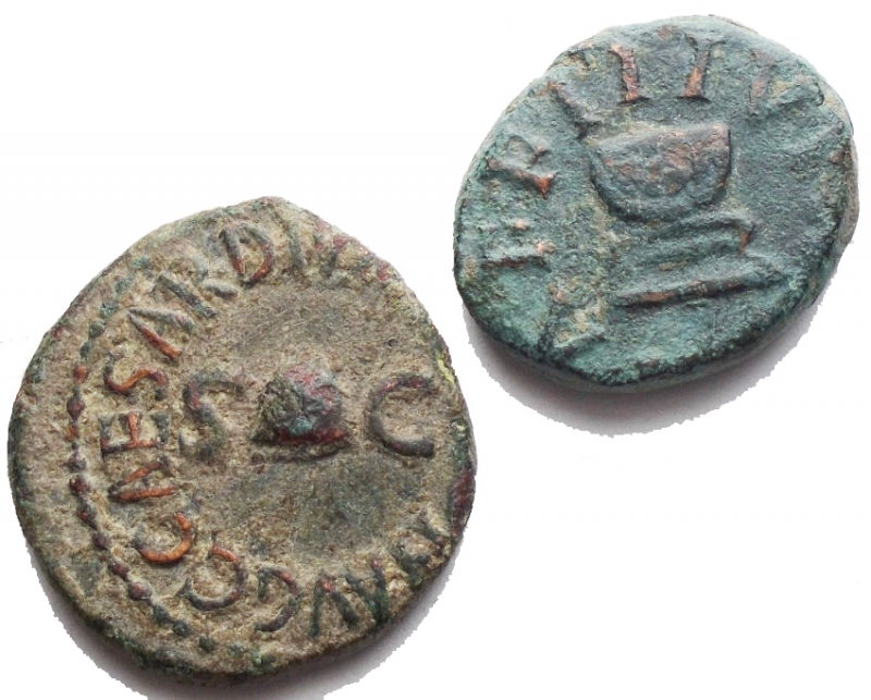 reverse: Lotti - Impero Romano. Augusto e Caligola. Lotto di 2 quadranti
