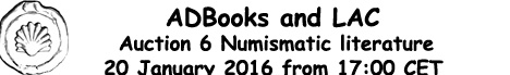 Banner LAC-ADBooks Auction 6 - Numismatic Literature