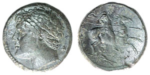 obverse: Sicily, Syracuse. Hieron II. 274-215 BC. Æ