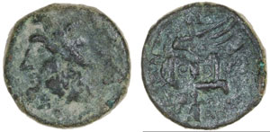 obverse: Sicily, Syracuse. Hieron II. 275-215 BC. Æ Litra