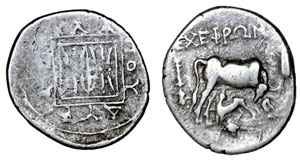 obverse: Illyria, Dyrrhachion. C. 200-37 BC. AR Drachm
