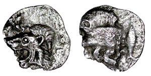 obverse: Mysia. Kyzikos. C. 525-475 BC. AR Hemiobol