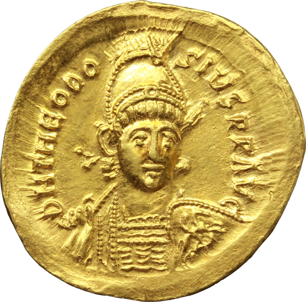 Theodosius II (408-450). AV Solidus. Struck 424-425AD. Thessalonica ...