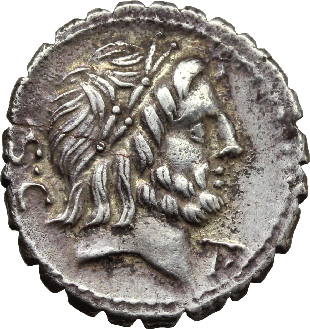 Q. Antonius Balbus. Denarius serratus, circa 83-82 B.C. Obv. Laureate ...