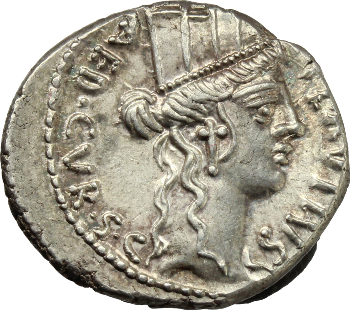 A. Plautius. AR Denarius, 55 BC. Obv. A. PLAVTIVS AED. CVR. S.C ...