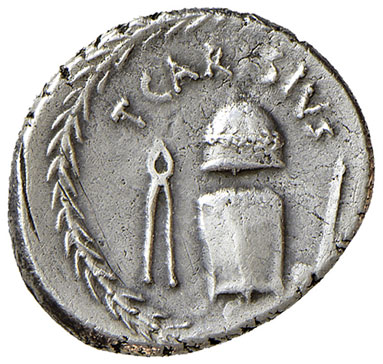 reverse: Carisia (T. Carisius 46 a.C.). Denario AG gr. 4,02. Crawford 464/2. Migliore di BB