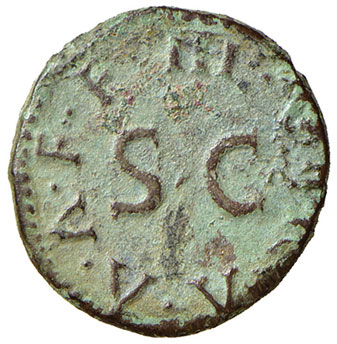 reverse: Augusto (27 a.C. – 14 d.C.). Quadrante (mon. P. Taurus Regulus, Roma 8 a.C.) AE gr. 2,91. RIC 423. q. SPL