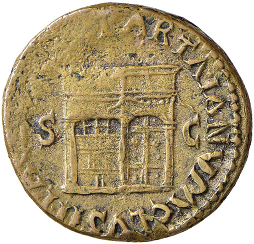 reverse: Nerone (54-68 d.C.). Asse (Roma 65) AE gr. 10,13. RIC 306. Bel ritratto. Buon BB